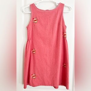Pink Floral Knee-Length Dress